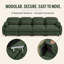 Canapé modulaire en chenille à 4 places de 136,2 po de large avec sièges profonds, coussins de style nuage et coussins lombaires Sarvis-1945600170