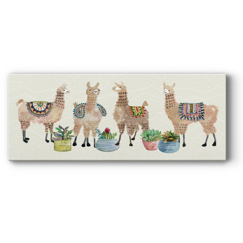 " Llama Party ", 20" H x 50" W x 1.5" D