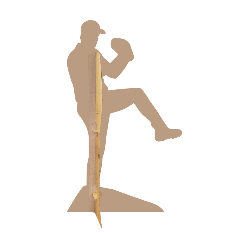 73'' Black Baseball Player Silhouette Cardboard Standup