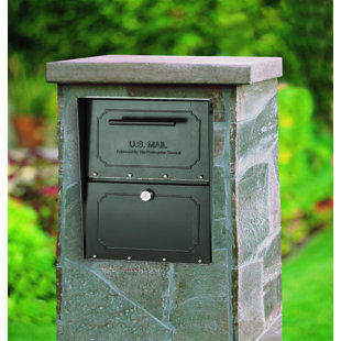 Stanley Post-Mount Mailbox, XL, Black Steel