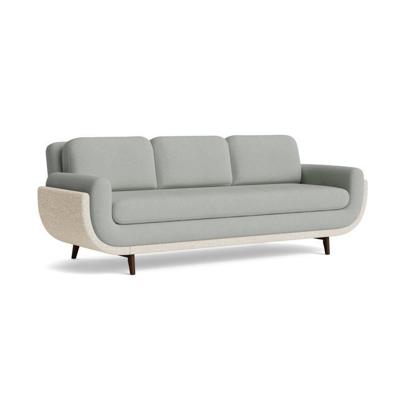 Regatta 100 Sofa, Boucle-Mineral Green/Textured Slub Weave-Toffee, Sienna