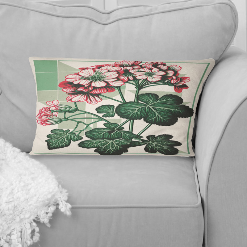 Coussin Blossoming Geranium In Retro Colors I