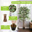 Faux arbre artificiel primrue avec tronc de bois naturel 1008 feuilles