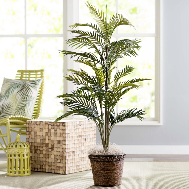 Palm Tree Intarsia Small Basket
