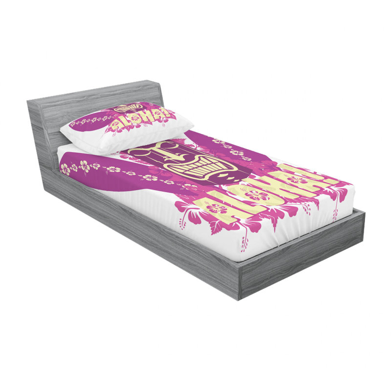 Ensemble de draps Tiki, Ensemble de draps pour lit simple avec drap-housse
