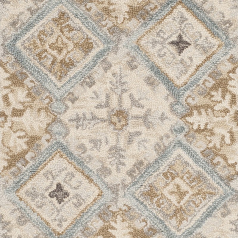Ferrera Hand-Tufted Wool/Cotton Beige Area Rug, Round 6'