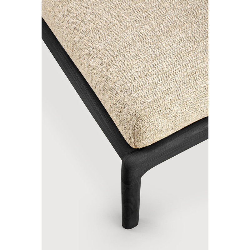 Jack Outdoor Teak Ottoman, Natural, Black