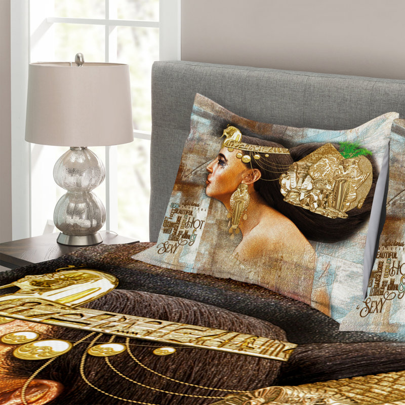 Adharsh Brown/Beige Microfibre Bedspread Set, 220 x 264 cm