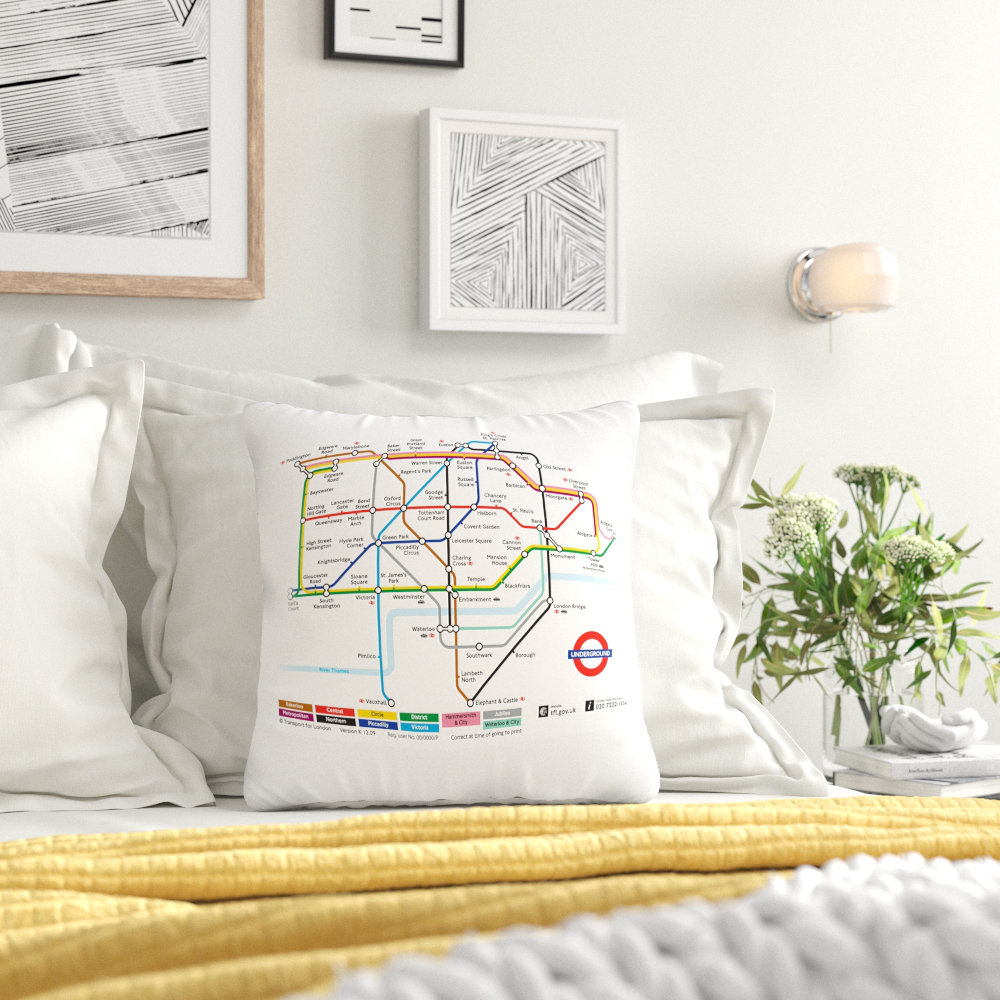 Tube Map Zone - London Uderground London Transport Cushion