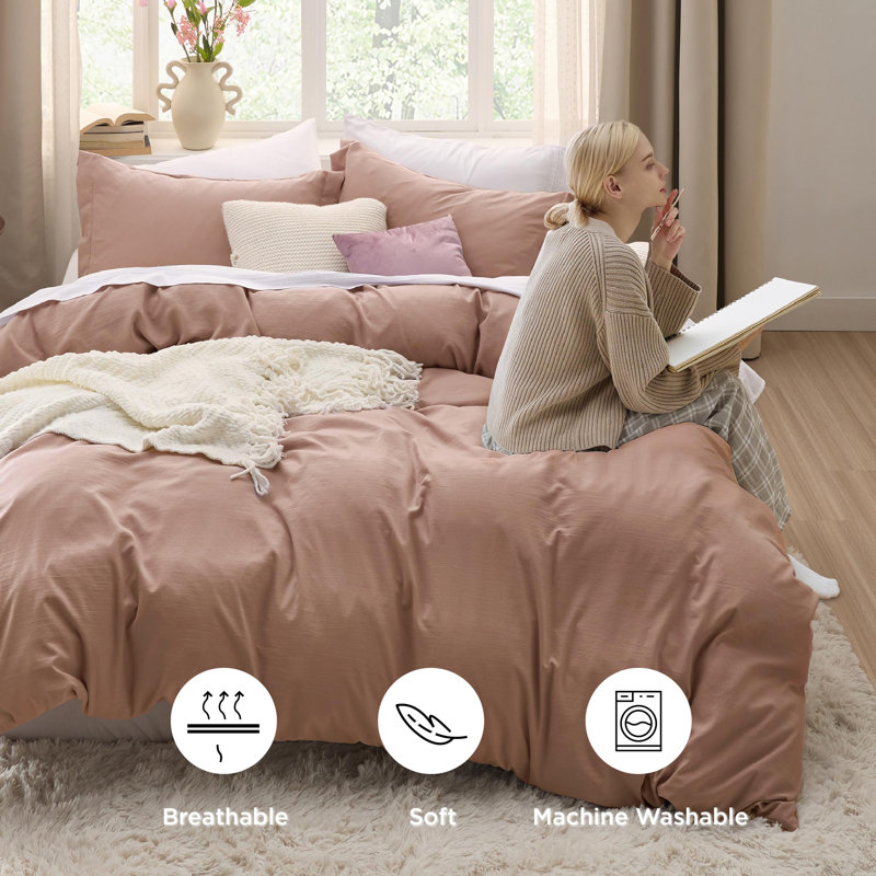 Ensemble de housse de couette Litsure, Housse de couette très grand et 2 très grandes t, Mousse de moka