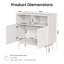 80cm Compact Small Sideboard, Ribbed Door Storage Cabinet-1353864434
