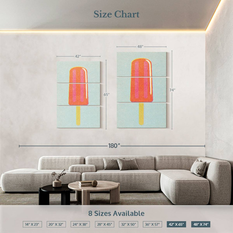Yarlin Popsicle, 74" H x 48" W