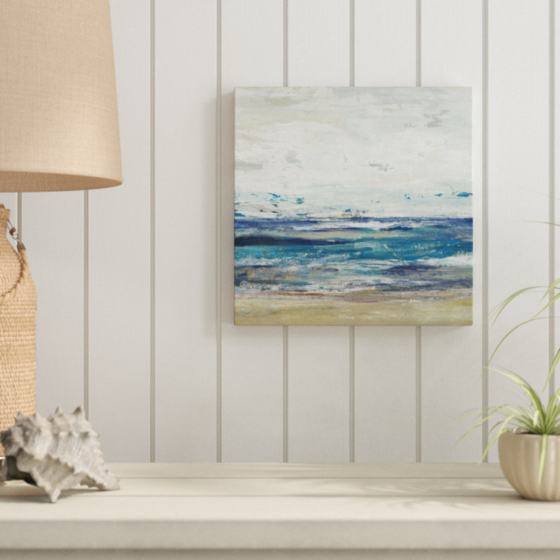 Indigo Horizon I by Studio W - Wrapped Canvas Painting, 30cm H x 30cm W
