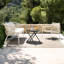Table d'appoint pliante pour patio avec plateau en verre trempé
