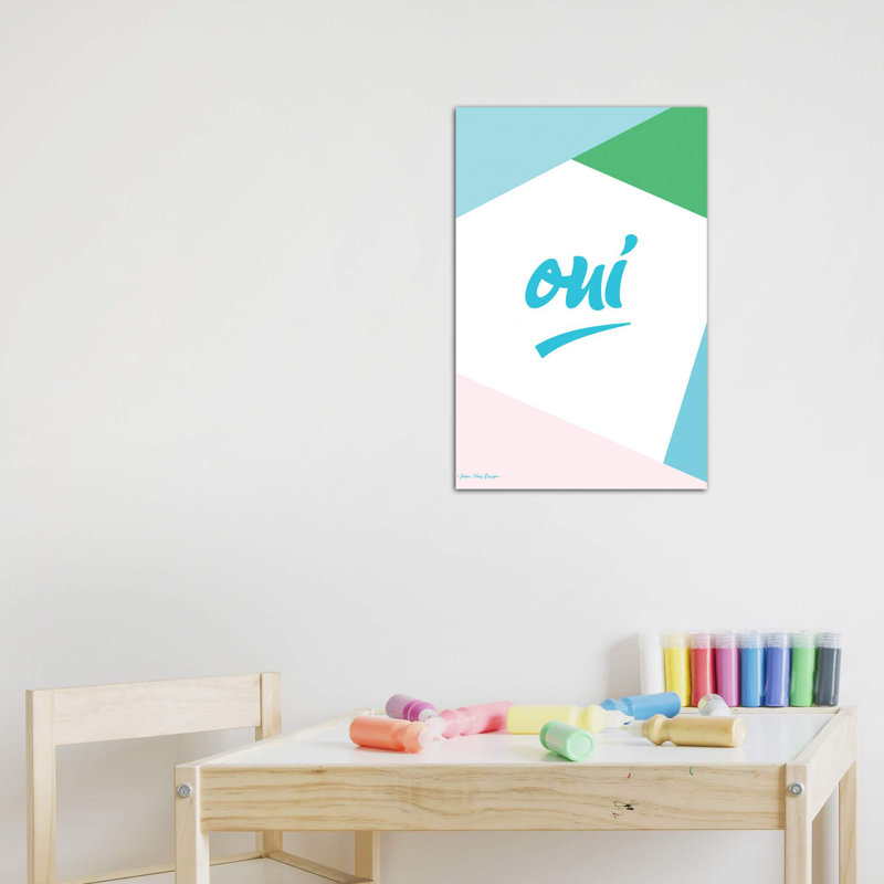 Oui I - reproduction d'art textuel, H 12 po x l 8 po x P 0,75 po, Toile tendue, Pas de tapis