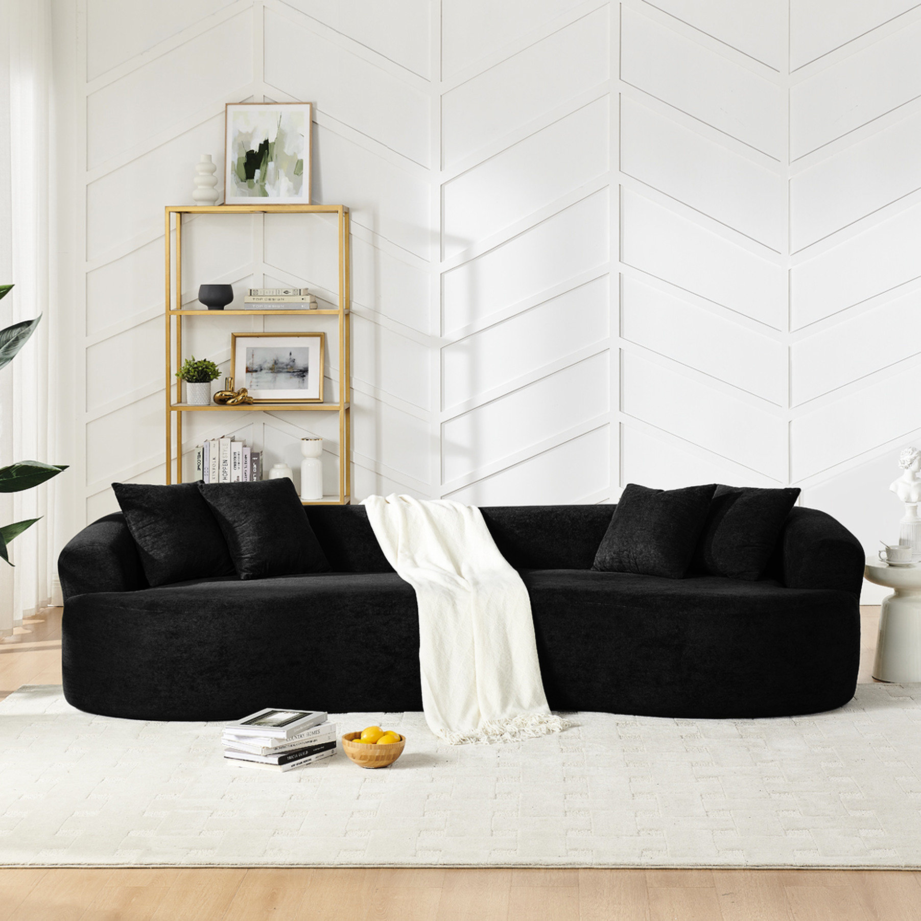 Latitude Run® Modern 4 - Seater Curved , Minimalist Compression Couch ...