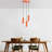 Modern Adjustable Chandelier, Metal Body, 15.7 in Diameter | Orange Finish, 29.5 in Height Adjustable (Max 44.9 in) | 3 x E27 Socket (Max 40W) | Perfect for Living Room, Dining Room, & Entryway Decor, Stylish & Functional Design-490390675-490390677