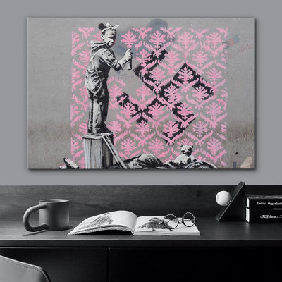 Banksy, Angleterre, Royaume-Uni, femme, pulvérisation de peinture