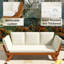 Outdoor Patio Wooden Daybed Sofa Chaise Lounge With Cushions