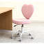 Chaise de bureau rose en forme de cœur, chaise pivotante réglable pour chambre à coucher et coiffeuse, style mignon et confortable