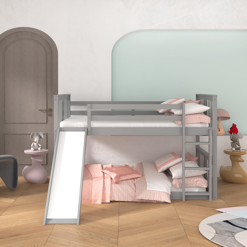 Gelena Kids Bunk Bed, Gray, Full