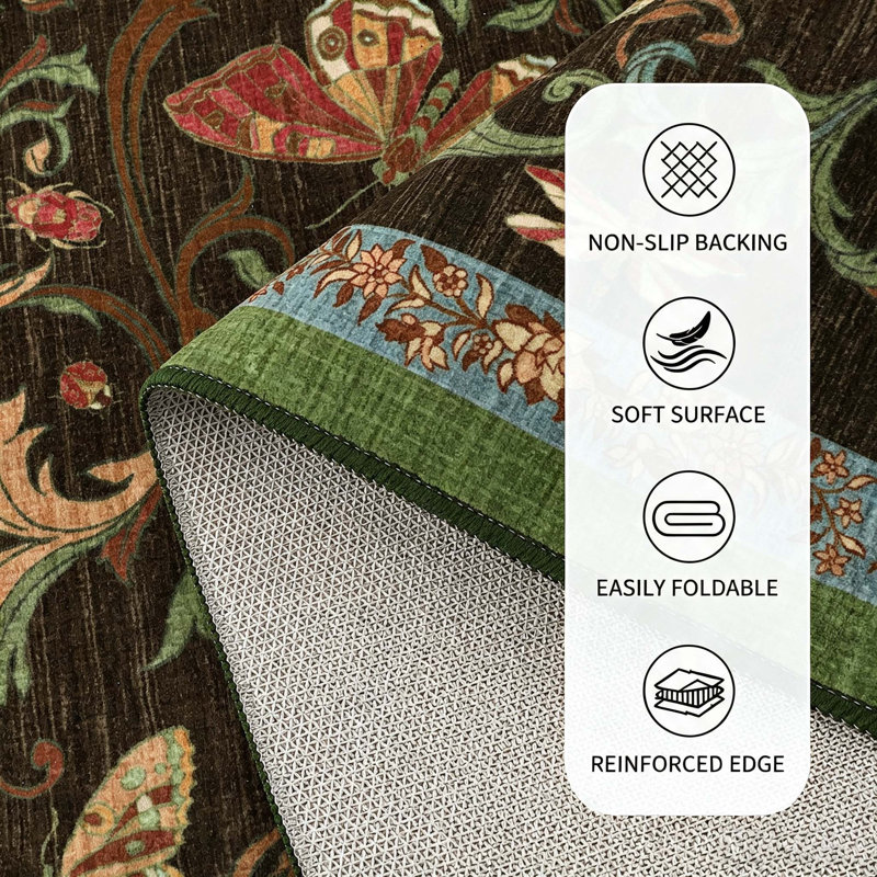 Tapis oriental doux en laine synthétique à motif géométrique, Café brun, 10 x 13 pi