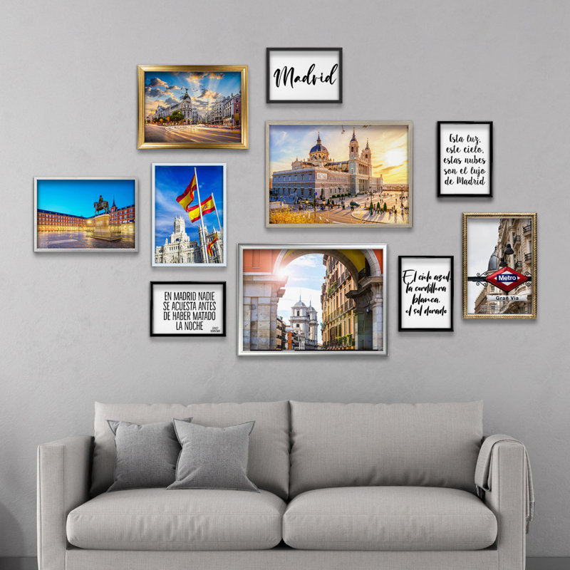 Giallobus - Set 10 Poster Da Parete - Raccolta Città Madrid - Carta Patinata - | 2 X A3 42X30cm | 4 X A4 30X21cm | 4 X A5 21X15cm | - Senza CORNICI - Stampe Moderne Soggiorno