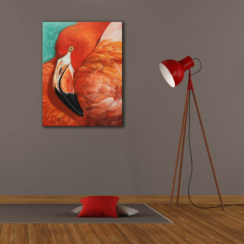 Toile épique Graffiti «Graceful Pink Flamingo» par Jim Brune, 26 po x 34 po, H 34 po x l 26 po