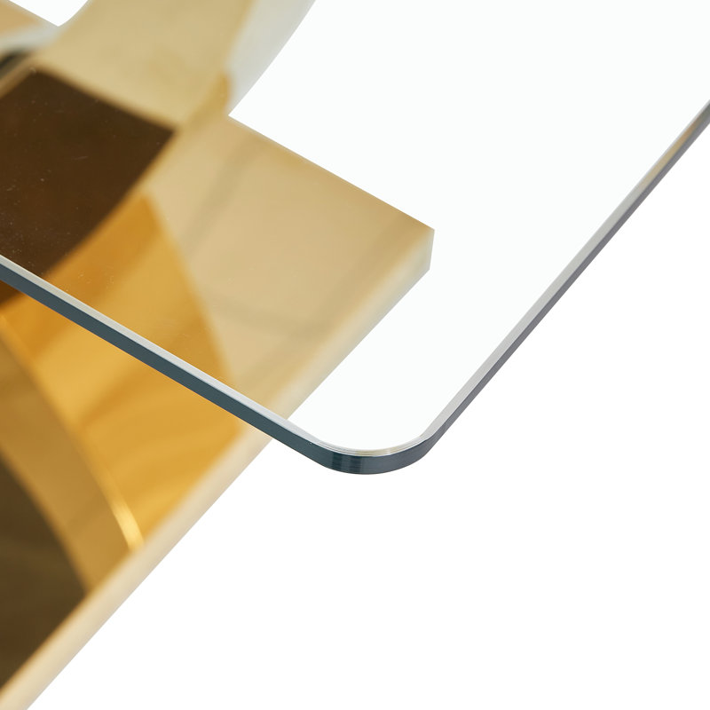 Ensemble de table de salle à manger moderne en verre avec support en métal robuste, idéal pour la cuisine et la salle à manger