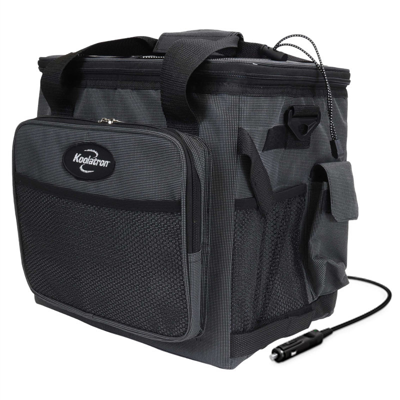 Koolatron 12V Electric Cooler Bag, 25 L (26 qt), Collapsible, Gray/Black