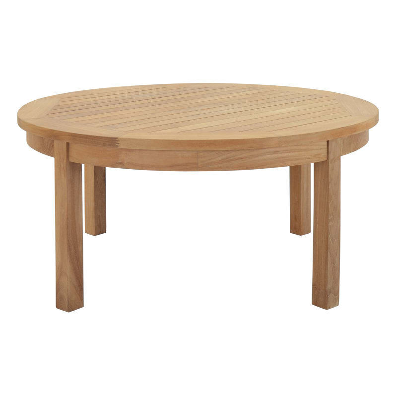 Marina Natural Teak Wood Outdoor Round Coffee Table