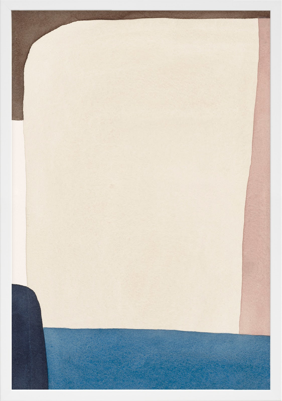 Divided "Distant Sand" Painting, 21" W x 30" H, White