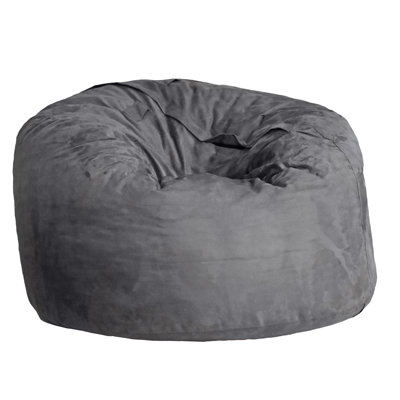 Grand fauteuil à billes classique gris anthracite