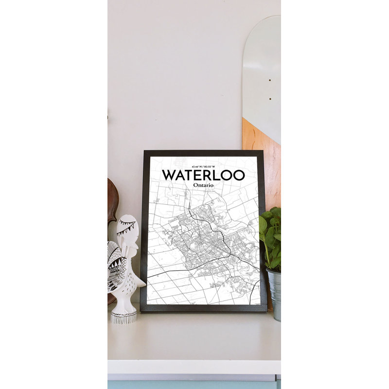 Waterloo City Map 1 Piece Wall Art, 61 cm H x 46 cm W