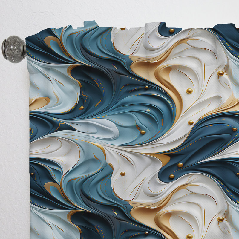 Tribal Fusion Marble Motif II - Rideau obscurcissant en marbre abstrait - 1 panneaux, L 52 po x L 120 po