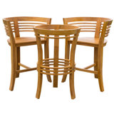 Half Moon Outdoor 3 - Piece Teak Bistro Set