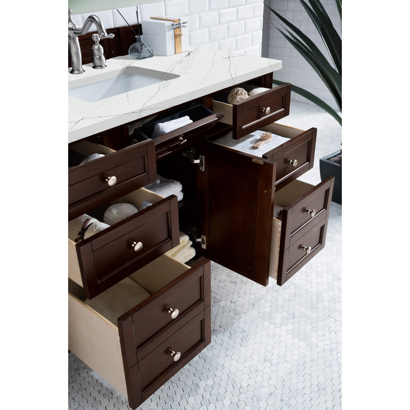 Brittany 48'' W Single Vanity, Ethereal Noctis, Burnished Mahogany