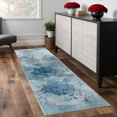 Tapis bleu et blanc Sky