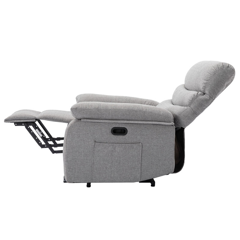 Heated Massage Chair, Light Grey Linen