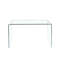 Table console en verre, table console en verre trempé transparent avec bureaux à bords arrondis, table console