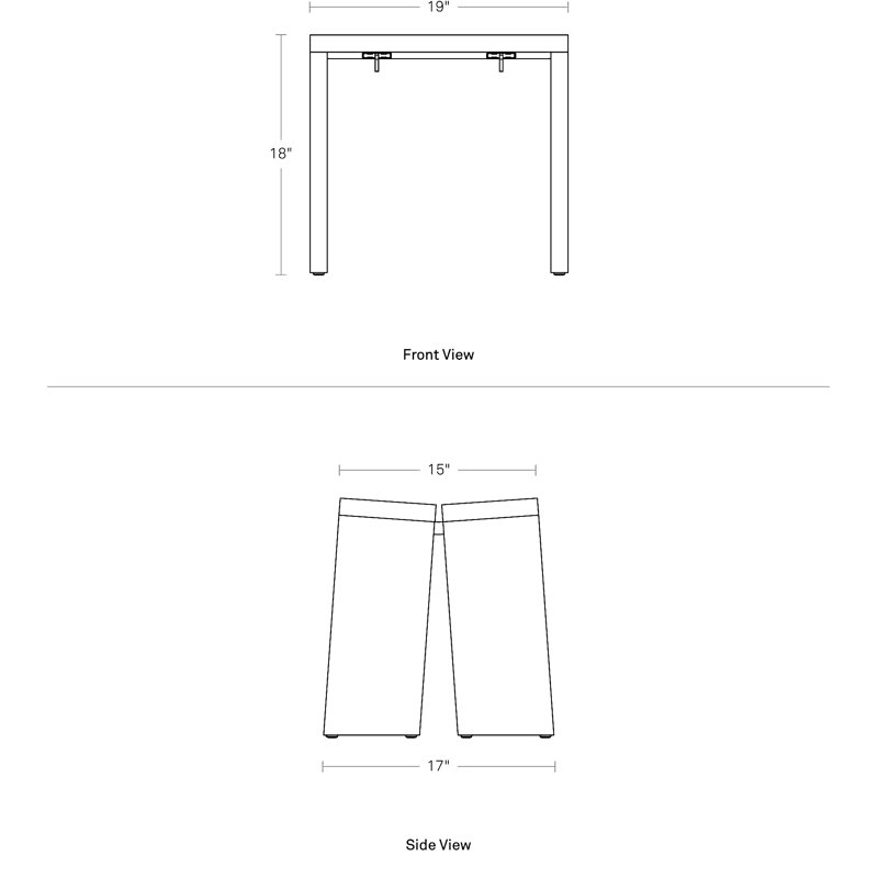 Amicable Solid Wood Dining Bench, Walnut, 17.5" H x 60" W  x 17.1" D