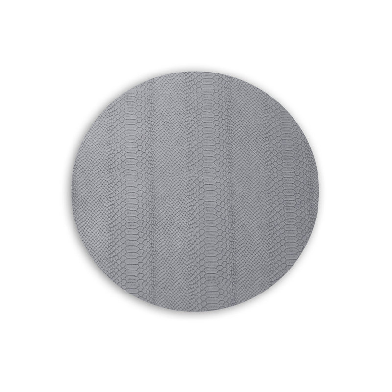 Blue and Gray Vinyl Animal Print Round Placemats, Set of 4