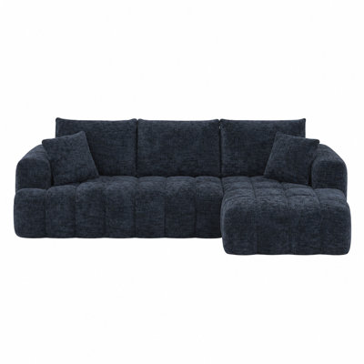 Boneless Sofa, Chenille L-Shaped Modular Sectional Couch
