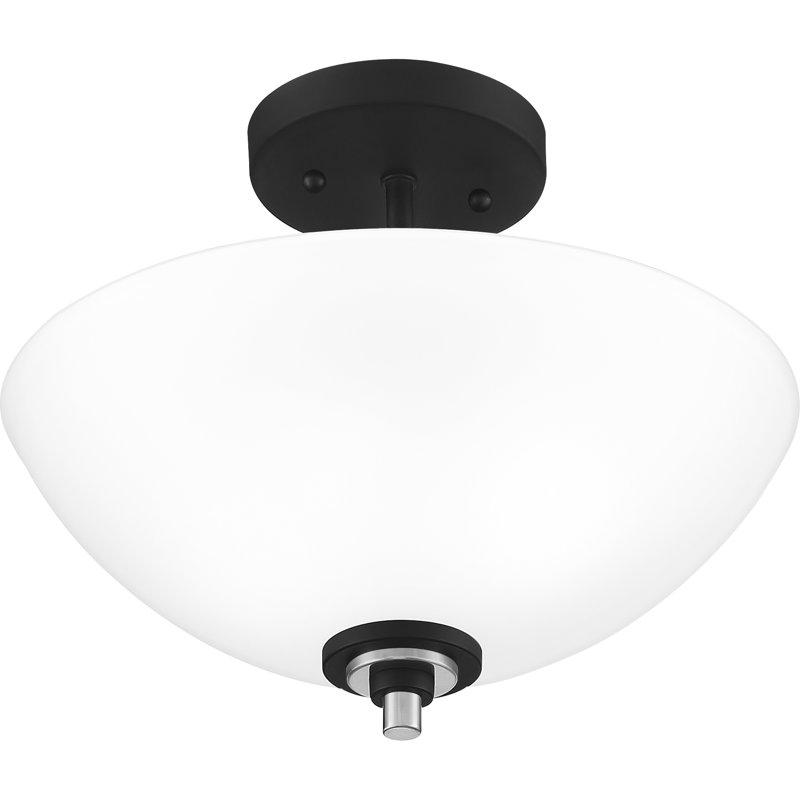 Plafonnier semi-encastré à cuve simple 13 po 2 lumières Fleischmann