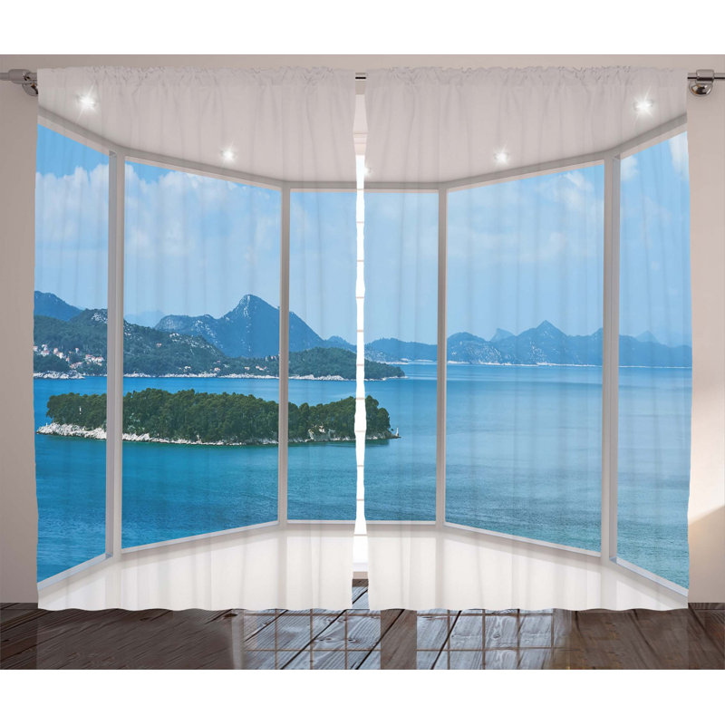 Landscape Semi-Sheer Rod Pocket Curtain Panels, 54" x 63"