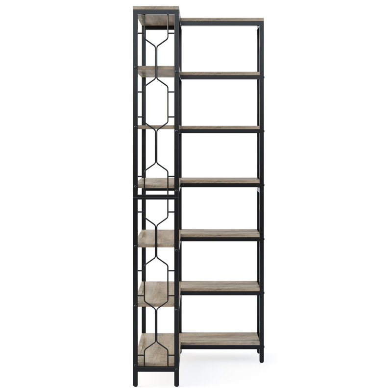 Étagère à livres 7 niveaux 78,74 po, Gris / Noir