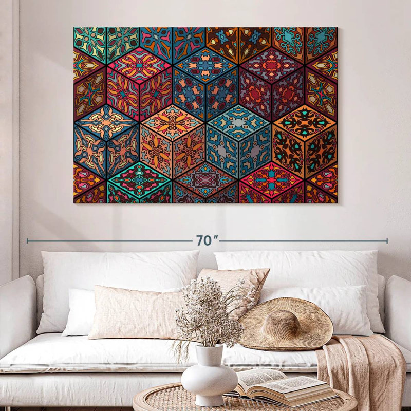 Cubes de mandala Kerner, H 34 po x l 51 po
