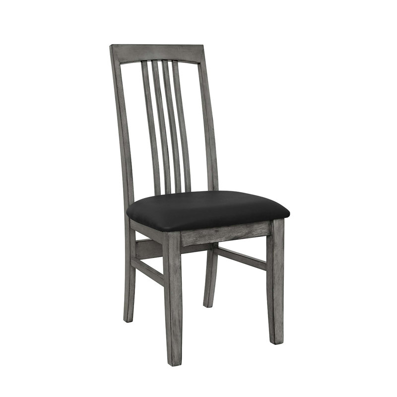 ENSEMBLE DE CHAISES À LINGE NOIR-GRIS 2PK À LATTES Avec revêtement en polyester confortable et dossier à lattes élégant