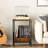 2-Tier End Table, Record Player Stand For 100 Albums, Brown-630129313