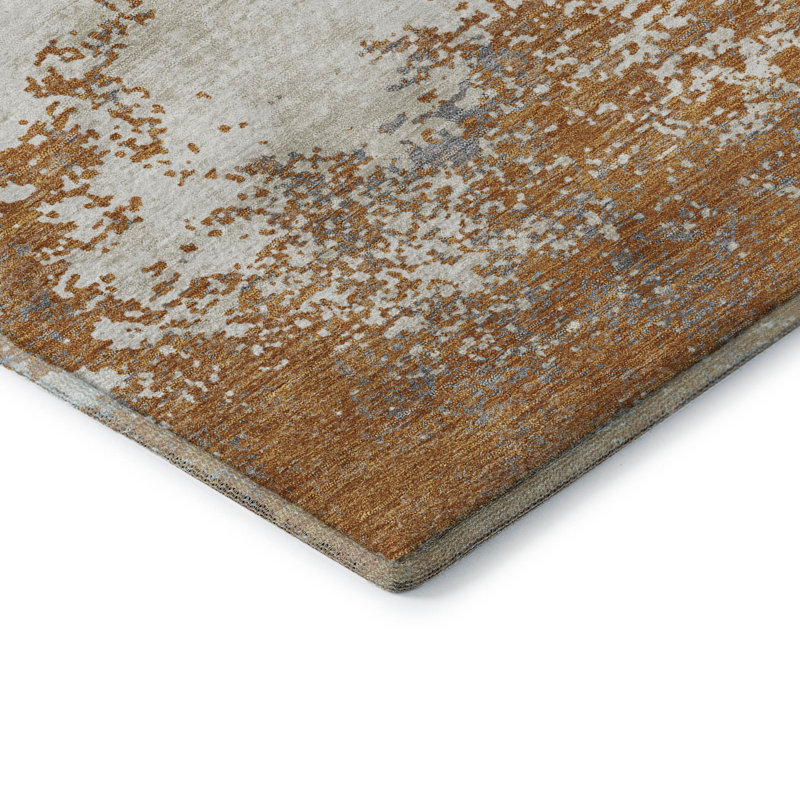 Tapis moderne lavable à la machine de qualité supérieure AMF1027, Rectangulaire 3 pi x 5 pi
